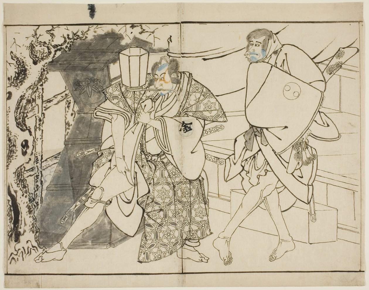 Aktörler Arashi Ryuzo ve Morita Kanya VIII by Toshusai Sharaku