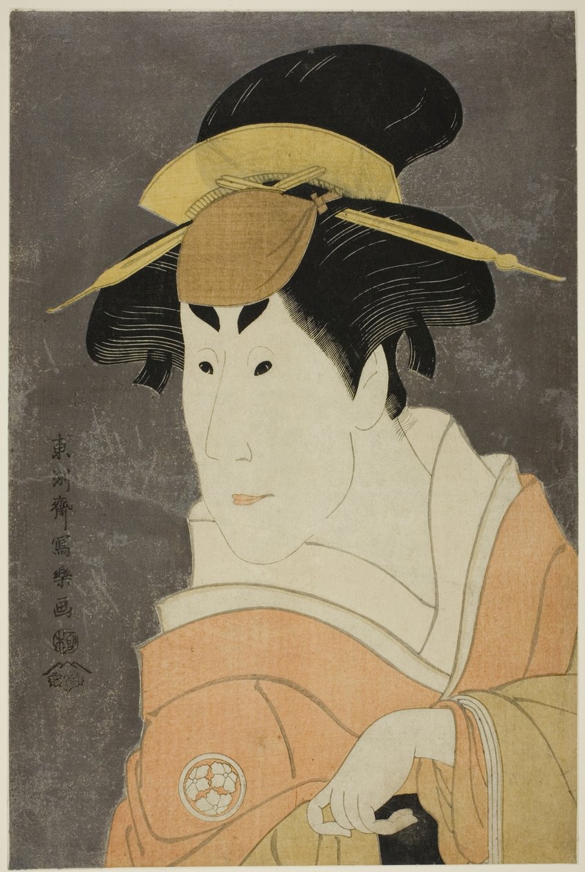 Aktör Osagawa Tsuneyo II, Ippei'nin ablası Osan rolünde by Toshusai Sharaku