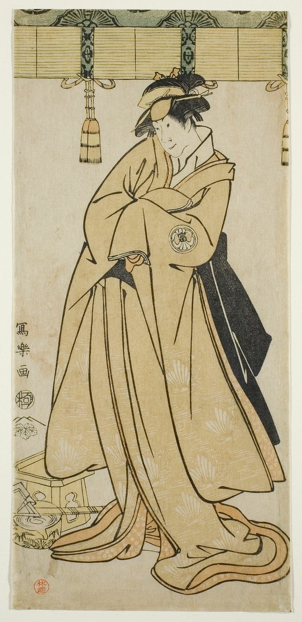Aktör Segawa Tomisaburo II, Otomo ailesinin hizmetçisi Wakakusa kılığında Prens Korehito rolünde by Toshusai Sharaku