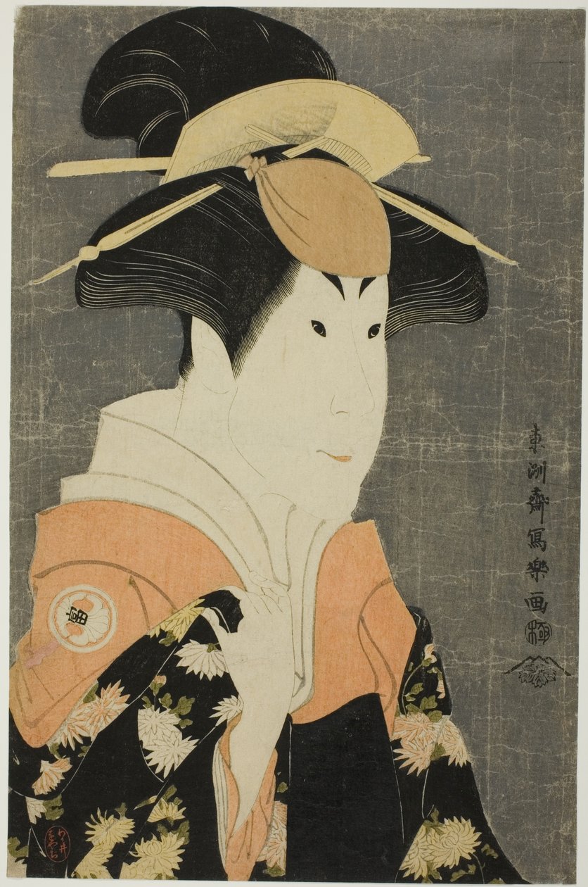 Aktör Segawa Tomisaburo II, Ogishi Kurando'nun eşi Yadorigi rolünde by Toshusai Sharaku