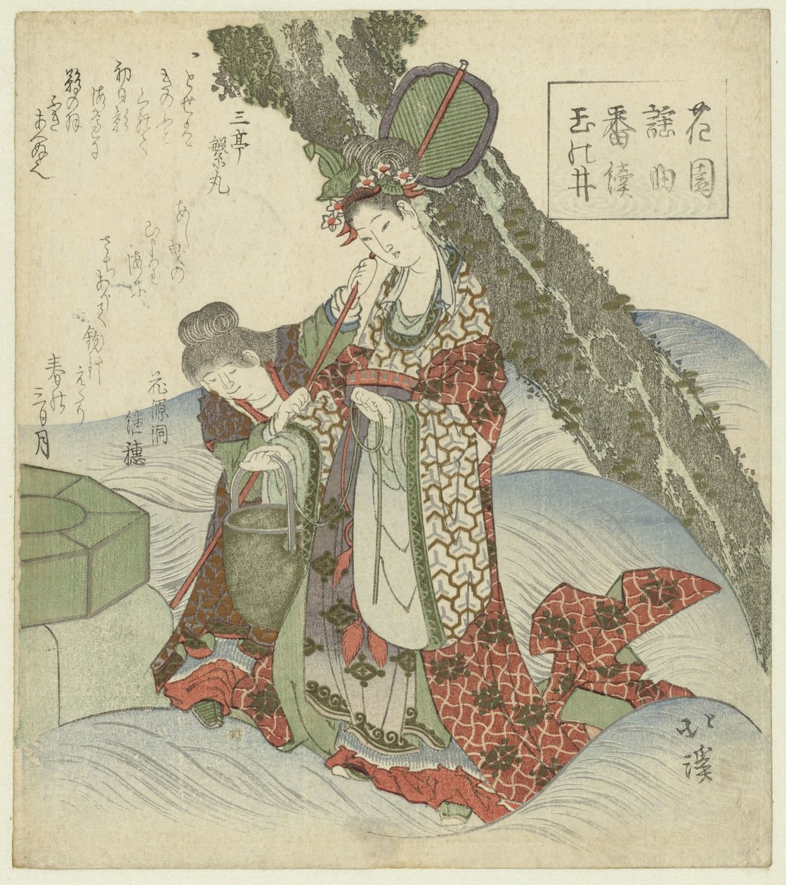 mücevher çeşmesi Tama no i (nesne üzerindeki başlık) Hanazono Şiir Derneği için bir dizi Nô şarkısı (dizi adı) Hanazono yôkyoku bantsuzuki (nesne üzerinde seri başlığı) by Totoya Hokkei