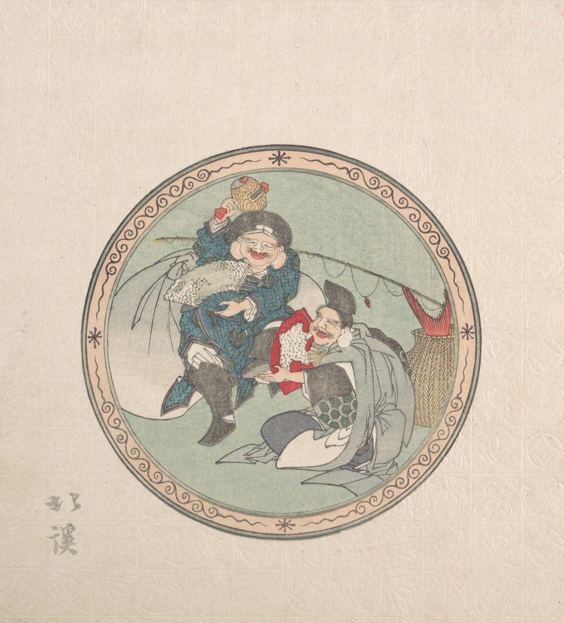Ebisu ve Daikoku, İyi Şansın Yedi Tanrısından ikisi, 19. yüzyıl. by Totoya Hokkei
