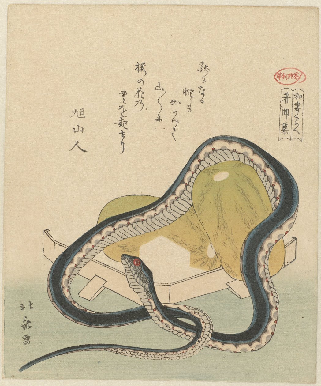 Geçmişte ve şimdi duyulan şeylerin bir antolojisi (varyant) Chomonjû (nesne üzerindeki başlık) Japon Yazılarının Karşılaştırılması (dizi başlığı) washo kurabe (nesne üzerinde dizi başlığı) by Totoya Hokkei