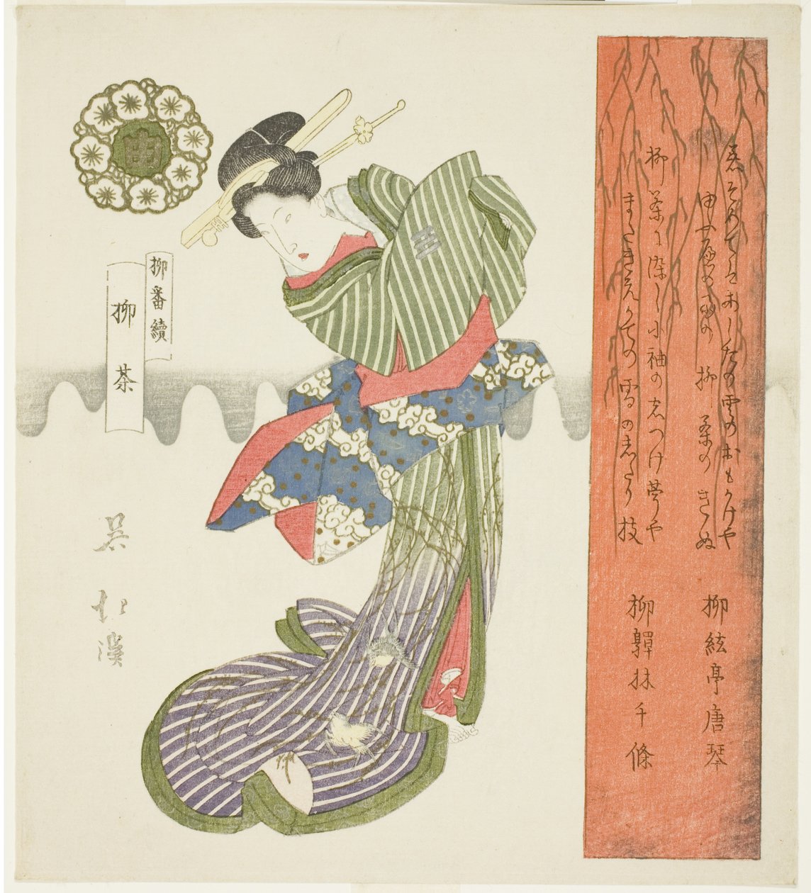 Söğüt Çayı (Yanagicha), "Bir Seri Söğüt (Yanagi bantsuzuki)" serisinden by Totoya Hokkei