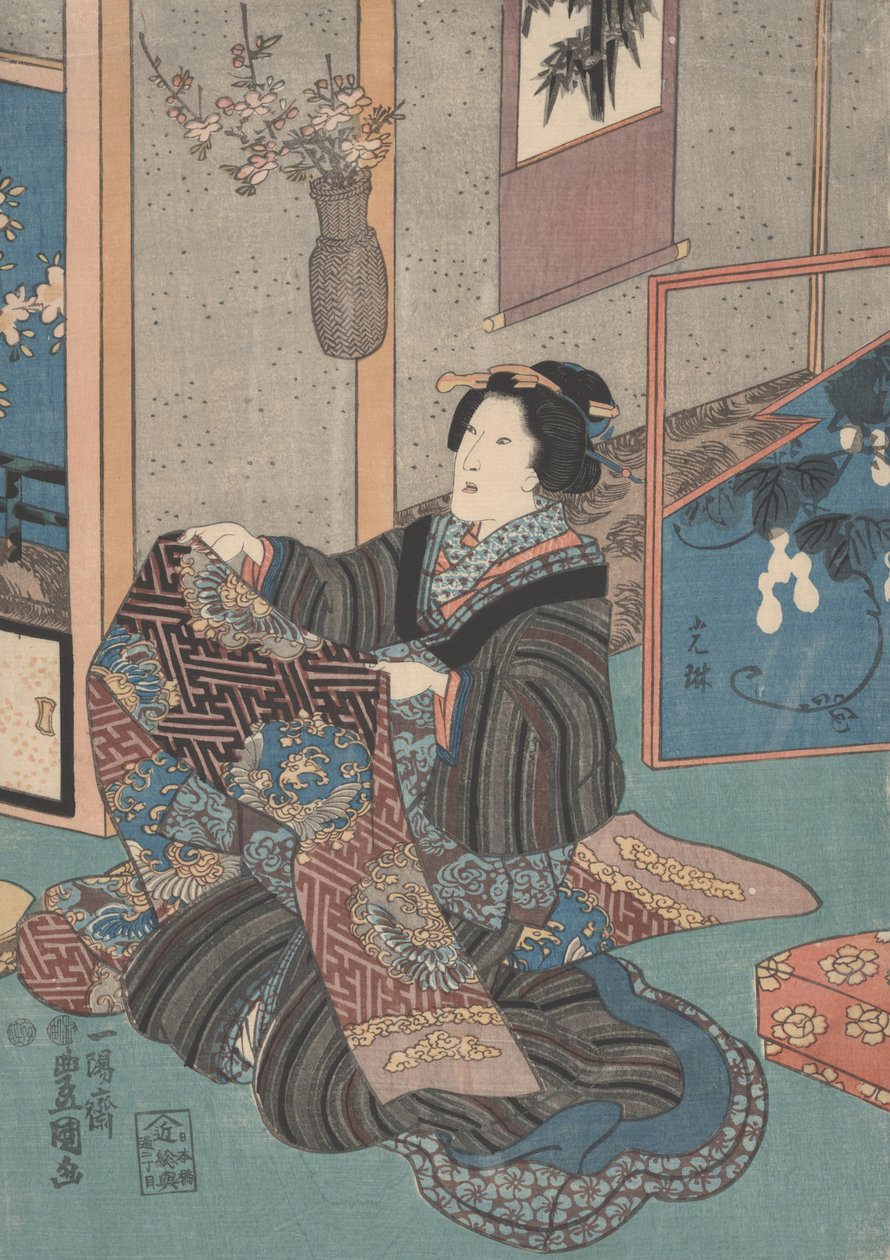 Obi tutan kadın by Utagawa Toyokuni