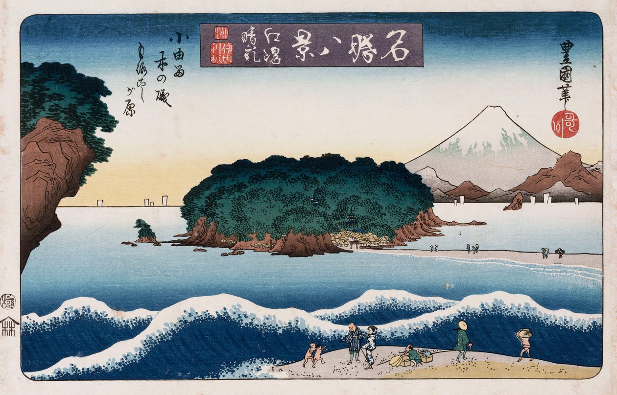 "Ünlü yerlerin sekiz görünümü" serisinden "Clearing Weather, Enoshima" by Toyokuni II