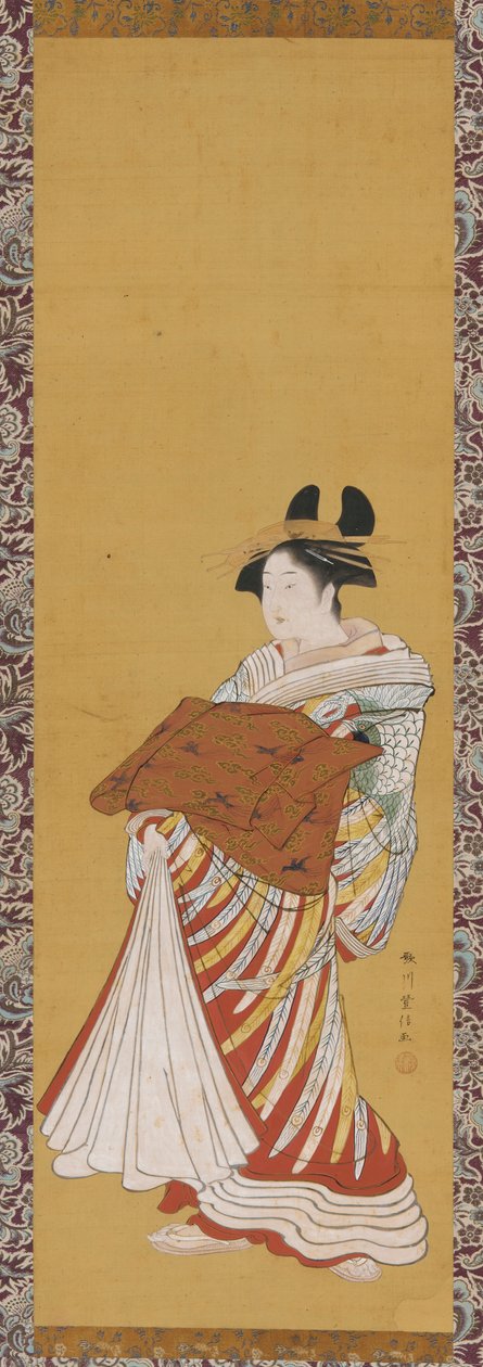 Geçit töreninde Yujo, 18. yüzyılın sonlarında. by Toyonobu Utagawa