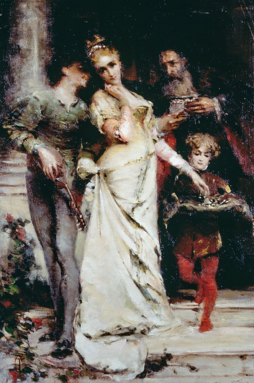 Güvenler, Tranquillo Cremona (1837-1878), tuval üzerine yağlıboya, 61.5x41 cm by Tranquillo Cremona