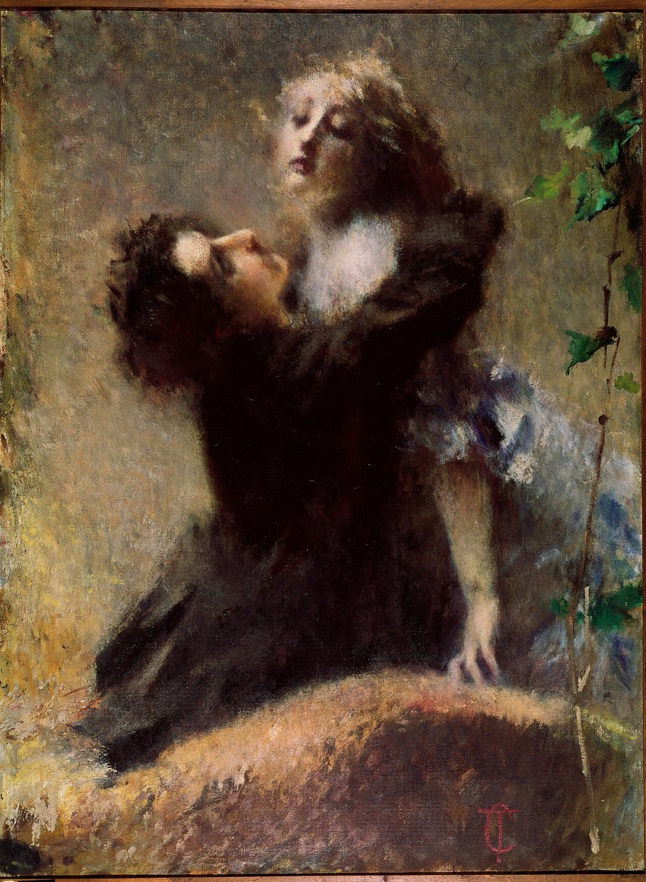 Ivy Ivy. Bir erkek bir kadını kucaklar. Tablo Tranquilo Cremona (1837-1878) 1878 Güneş 132,5x100 cm Torino, Kent Modern ve Çağdaş Sanat Galerisi by Tranquillo Cremona