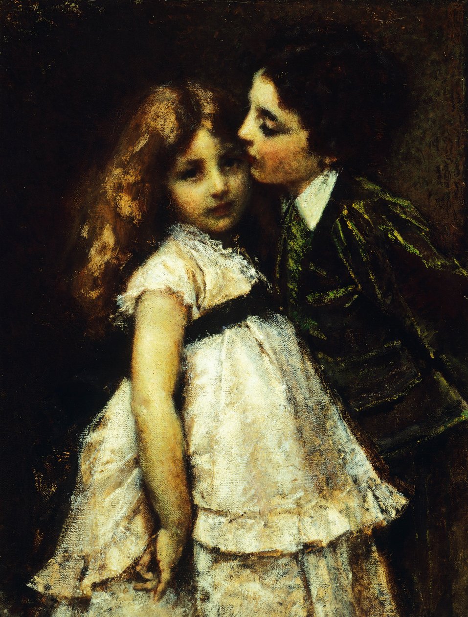 İki kuzen Tranquillo Cremona (1837-1878), tuval üzerine yağlı boya, 86x65 cm by Tranquillo Cremona