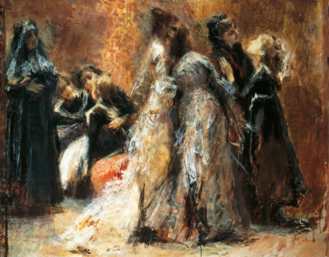 Ziyaret Koleji, Tranquillo Cremona (1837-1878), tuval üzerine yağlı boya by Tranquillo Cremona