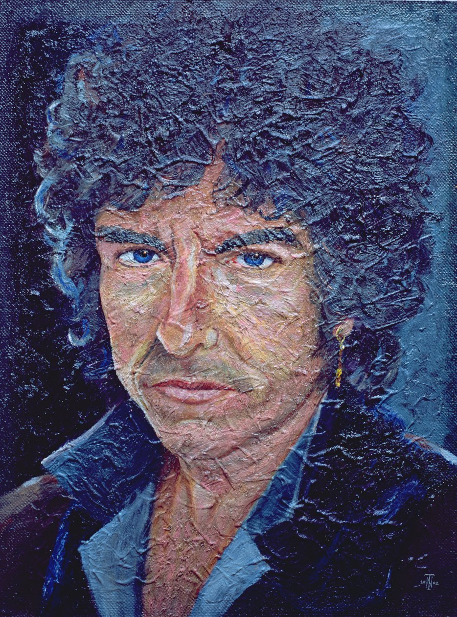 Dylan (d.1941) (kendir döşeme tahtası üzerine alabastin üzerine yağlı akrilik) by Trevor Neal