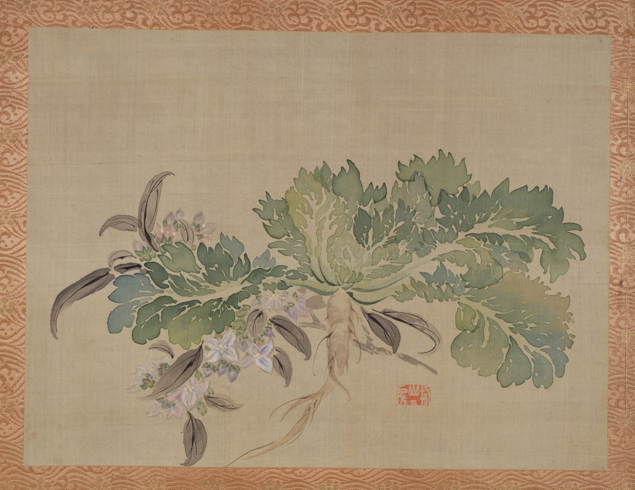 Bir sümbülteber, 1851 (ipek üzerine sulu boya) by Tsubaki Chinzan