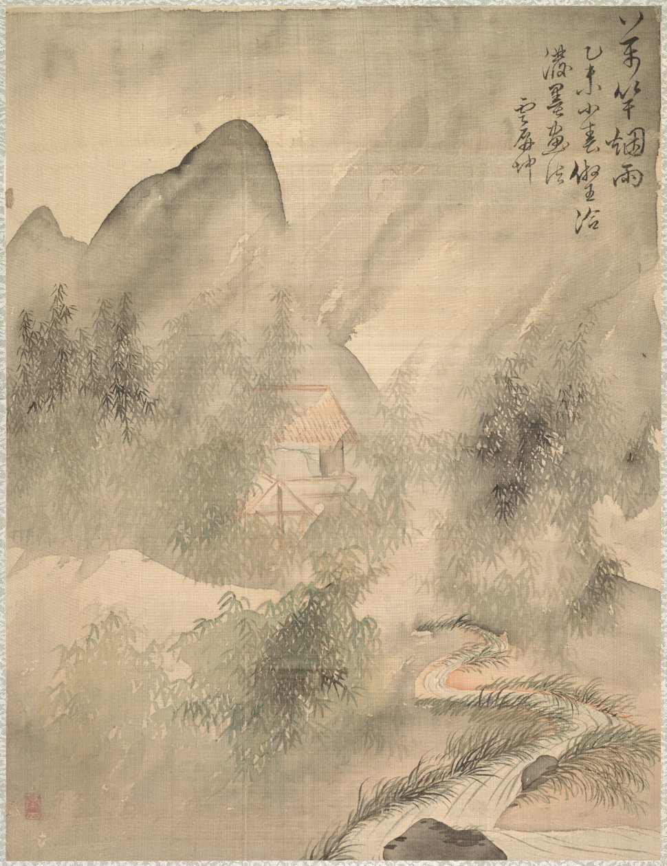 Sis ve Yağmurda On Bin Bambu by Tsubaki Chinzan