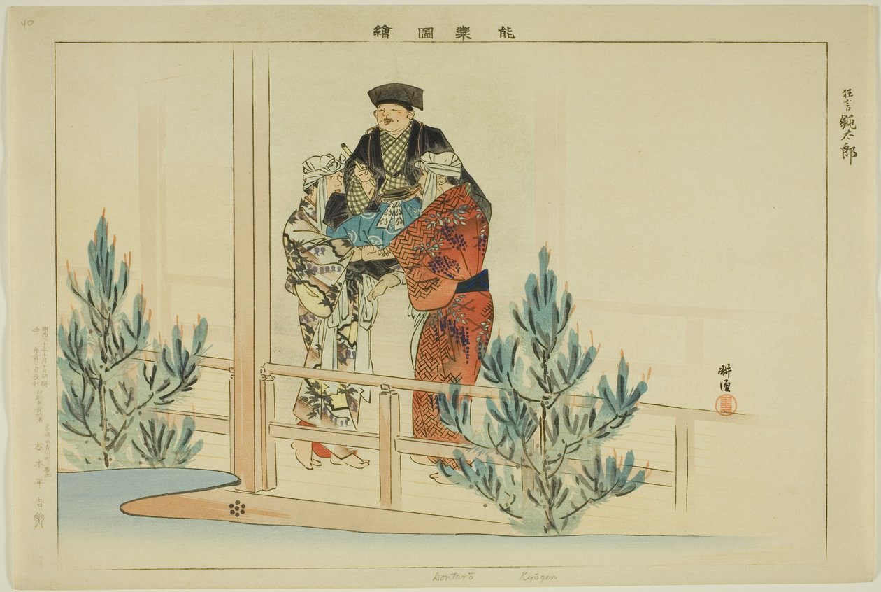 Dontaro (Kyogen), "Performanssız Resimler (Nogaku Zue)" dizisinden by Tsukioka Kogyo