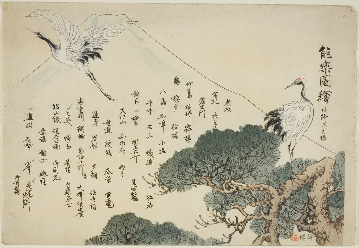 Dizin Sayfası, baskılar .151-.200 (Cilt 2), "Performanssız Resimler (Nogaku Zue)" serisinden by Tsukioka Kogyo