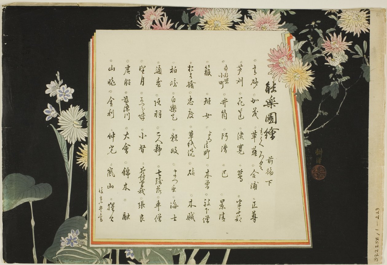 Dizin Sayfası, baskılar .51-.100 (Cilt 1), "Performanssız Resimler (Nogaku Zue)" serisinden by Tsukioka Kogyo