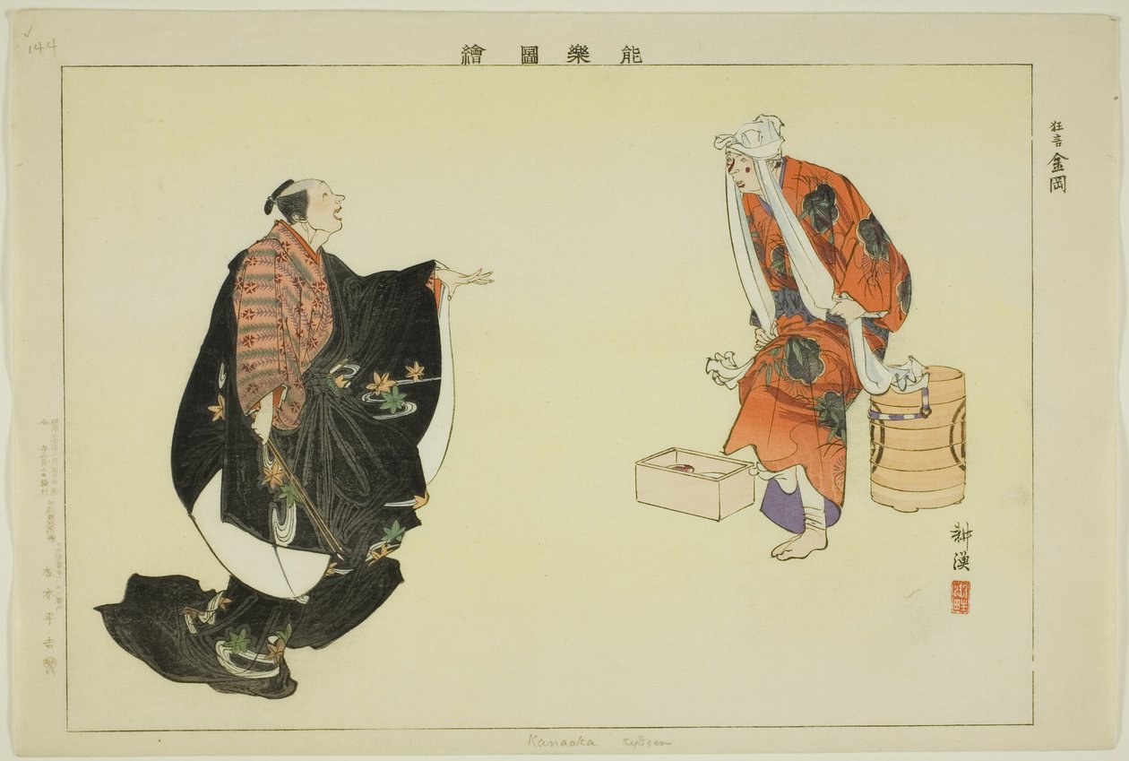 Kanaoka (Kyogen), "Performanssız Resimler (Nogaku Zue)" dizisinden by Tsukioka Kogyo