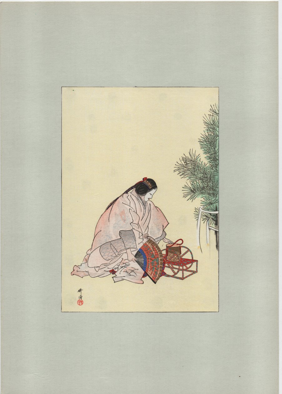 Matsukaze, yaklaşık 1900 (tahta baskı) by Tsukioka Kogyo