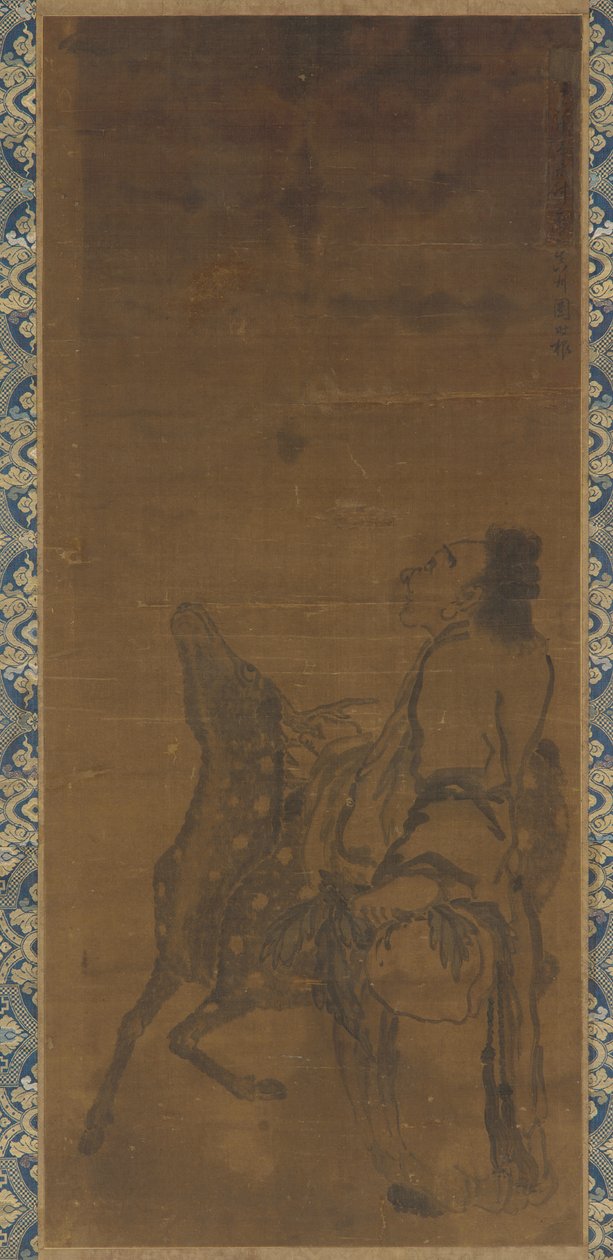 Bir Ölümsüz ve bir geyik tepesindeki bir ejderhaya bakıyor by Tuan Shigen