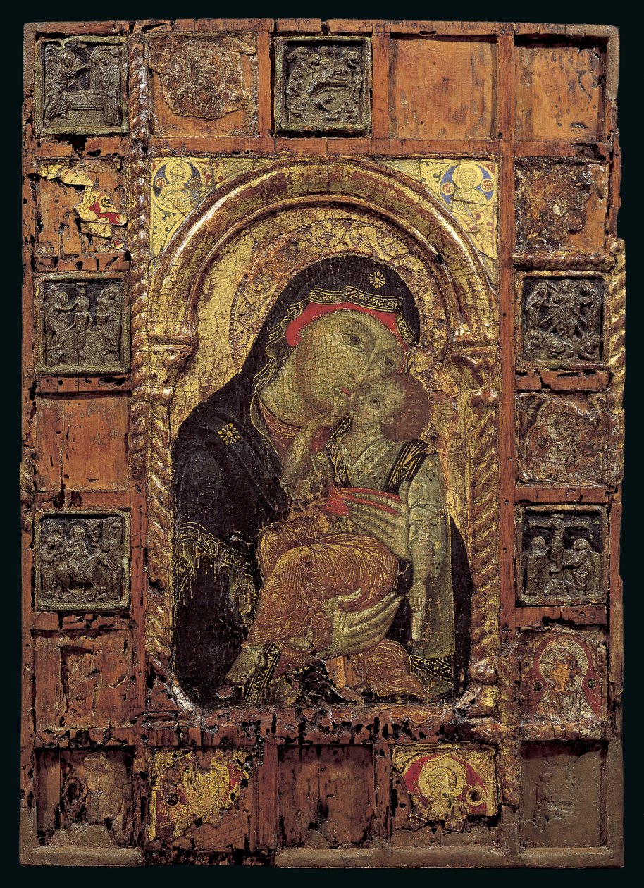 Hassasiyet Bakiresi Simgesi (panelde karışık teknik) by Turkish School