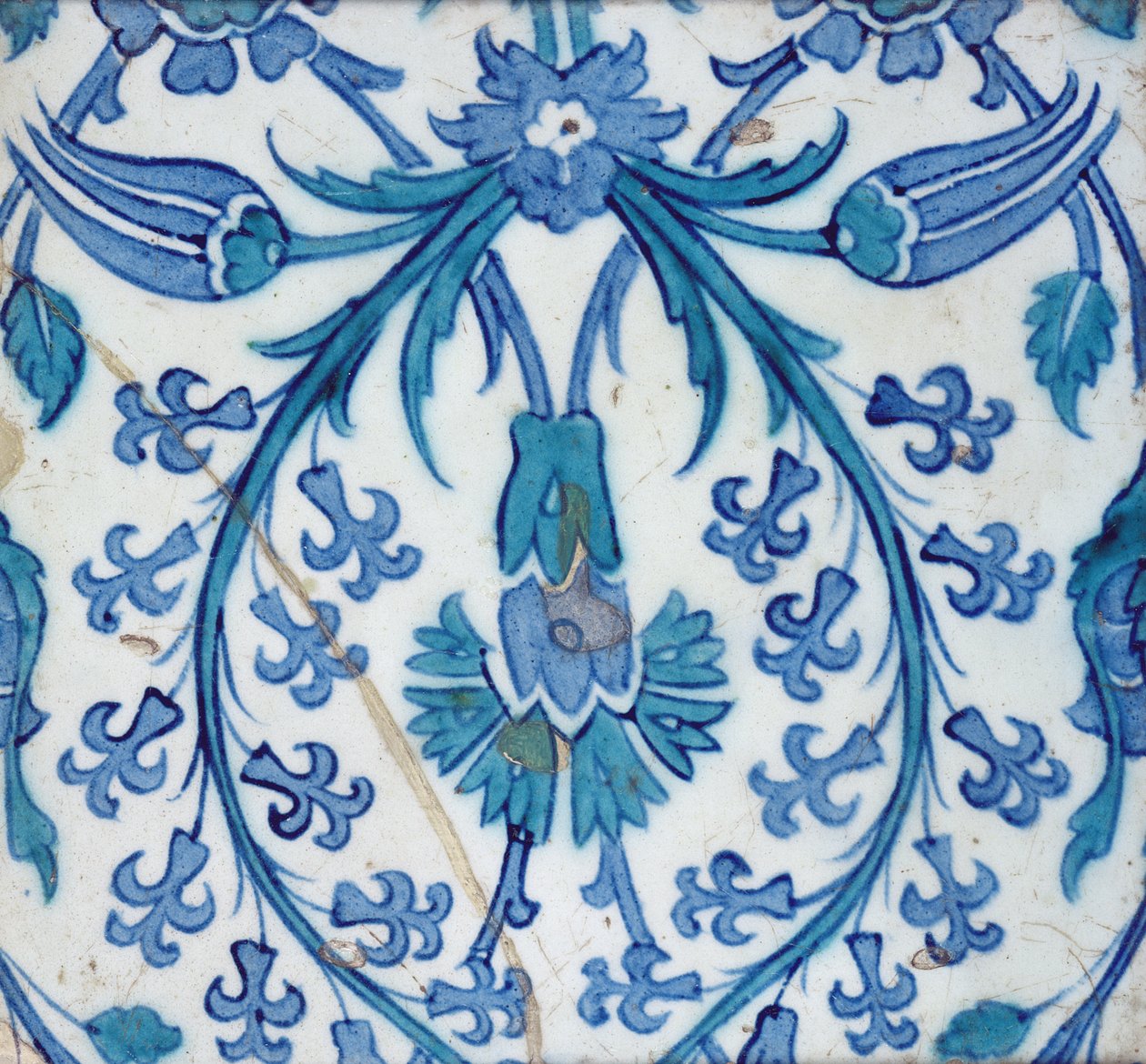 Çiçek desenli İznik çini (renkli sırlı seramik) by Turkish School