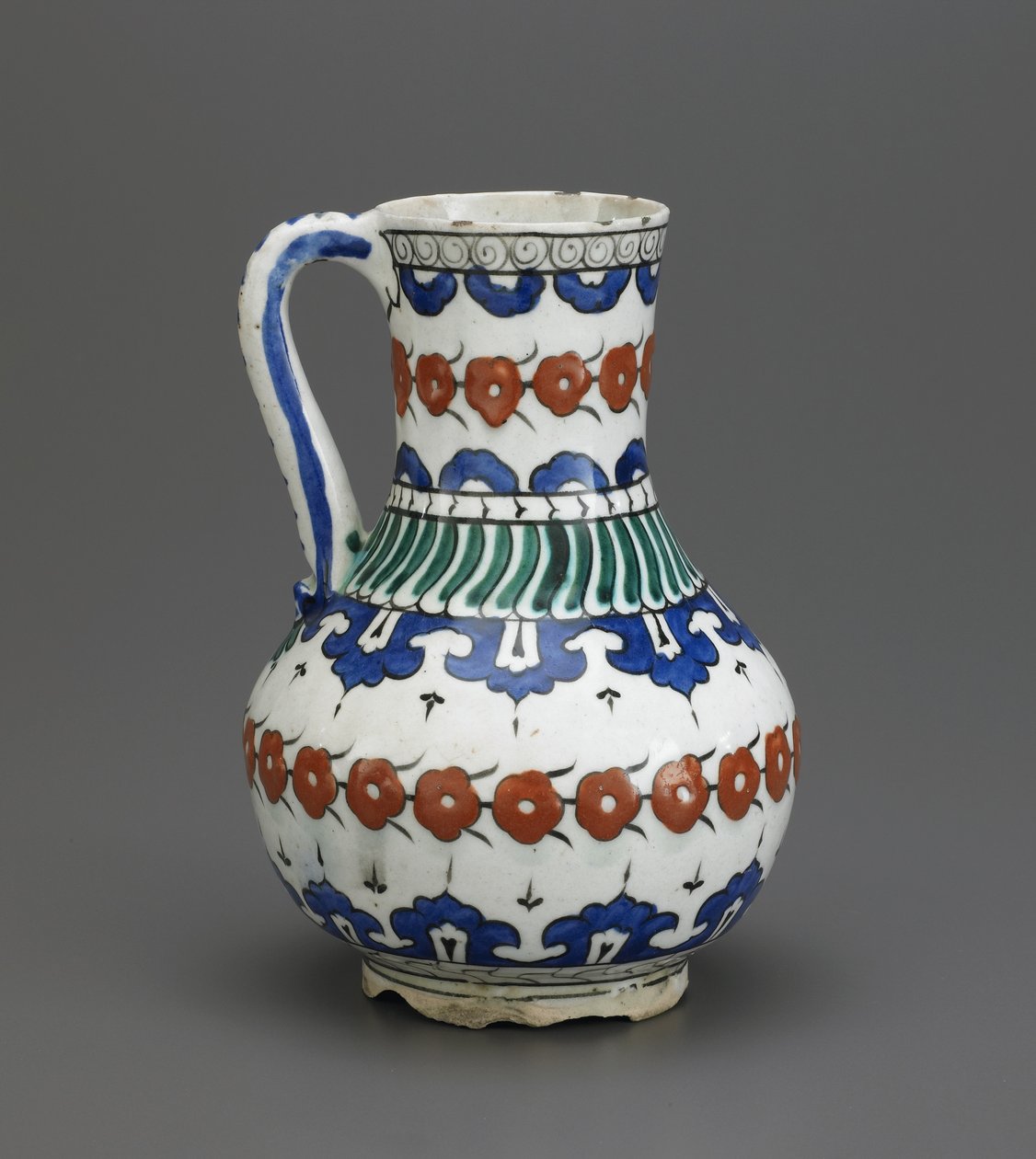 Sürahi, İznik, Osmanlı hanedanı, 16-17. yüzyıl (seramik) by Turkish School