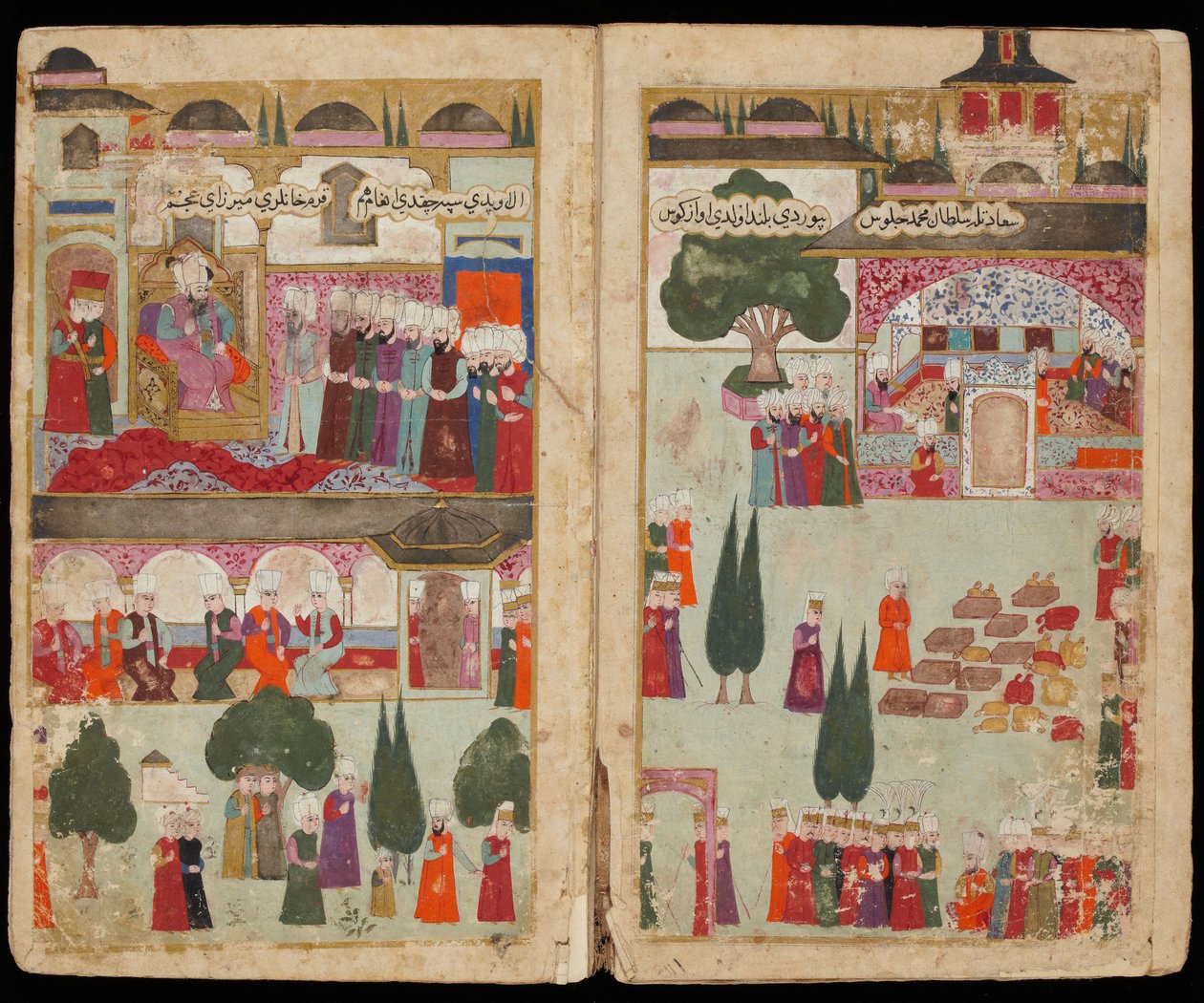 Le couronnement du sultan osmanlı III. Mehmet (1566-1603) au palais Topkapı, tr 1595 - III. Mehmed