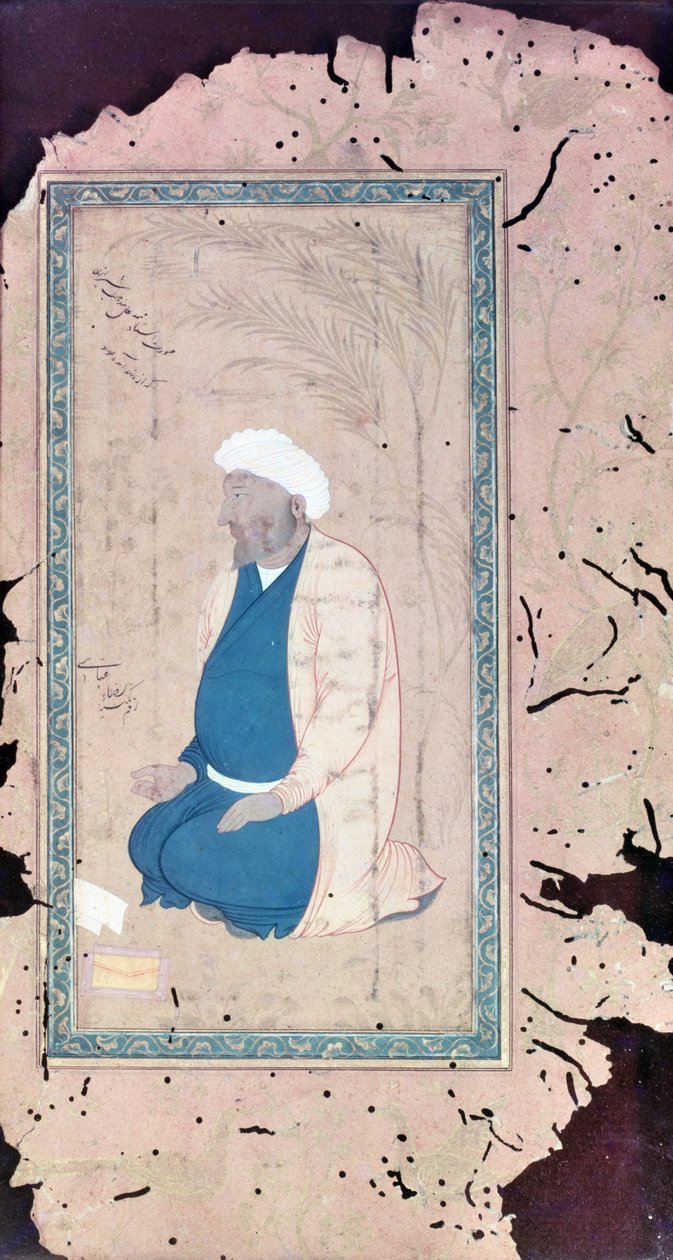 Dua uzanmış el ile diz çökmüş adam by Turkish School