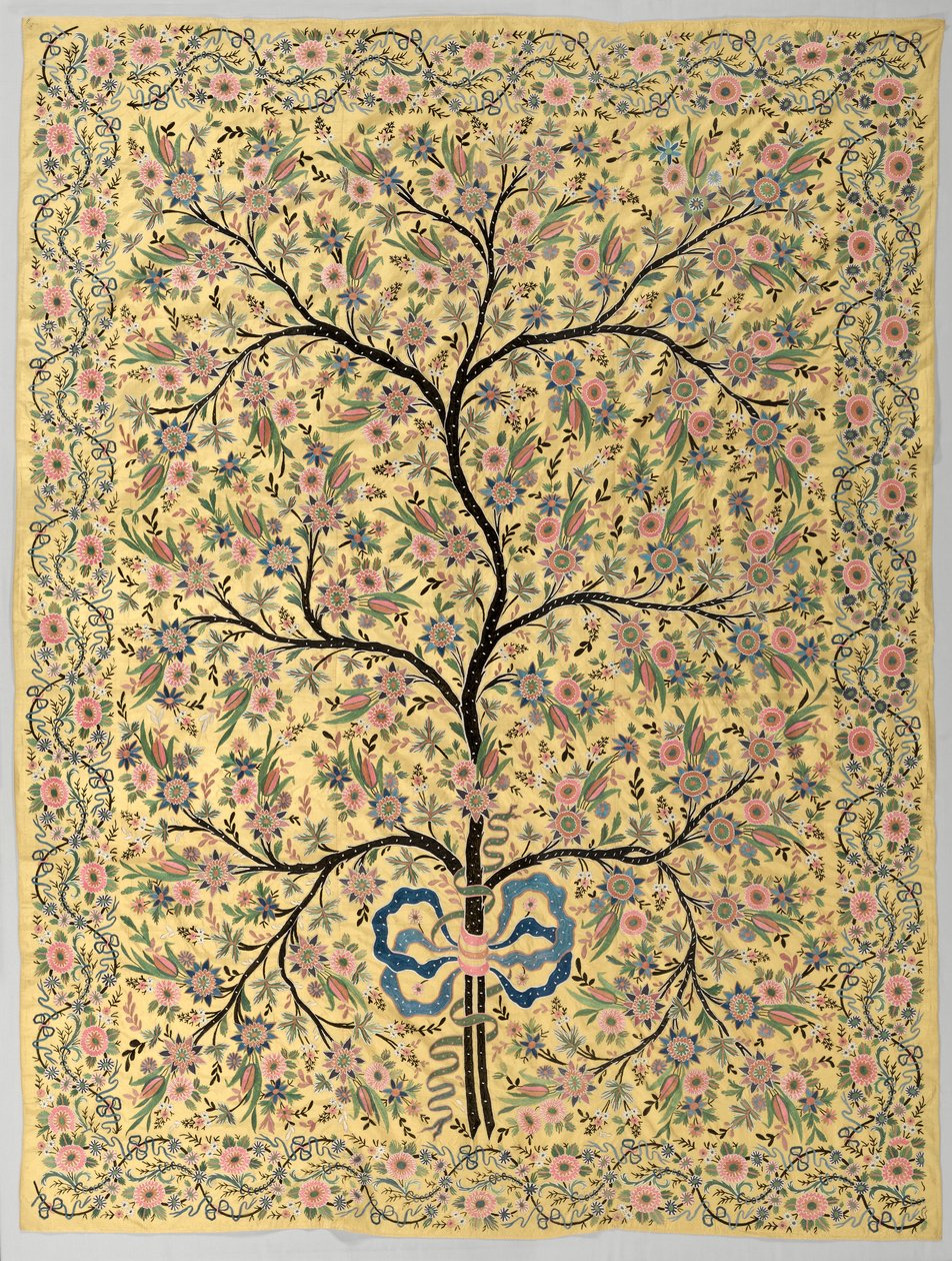 Nakışlı hayat ağacına asılı ipek, 1800