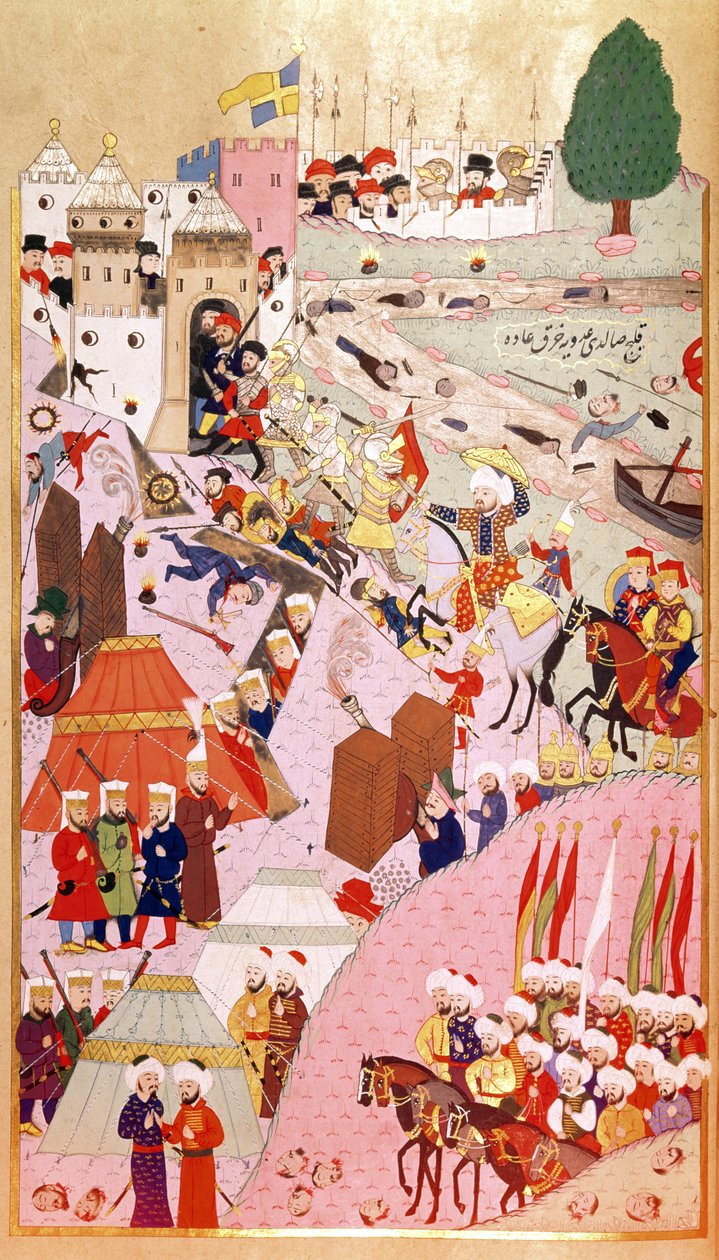 'Hünername'den 'Fatih' Sultan Mehmet'in (1432-1481) Belgrad'a Taarruzu (Hazine Hanım. 1524) by Turkish School