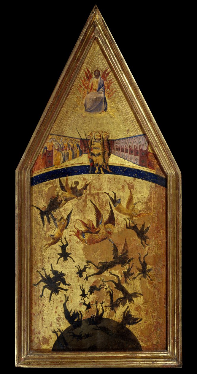 Asi meleklerin düşüşü. 14. yüzyılın ilk yarısında Siena okulunun Asi Melekler Ustası tarafından resmi. Paris, Louvre Müzesi. by Tuscan School