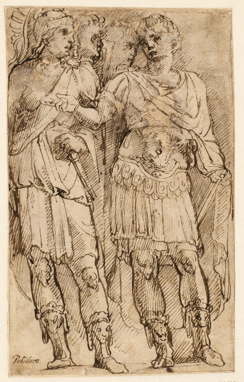 Bir Romalı general ve üç asker by Ubekendt