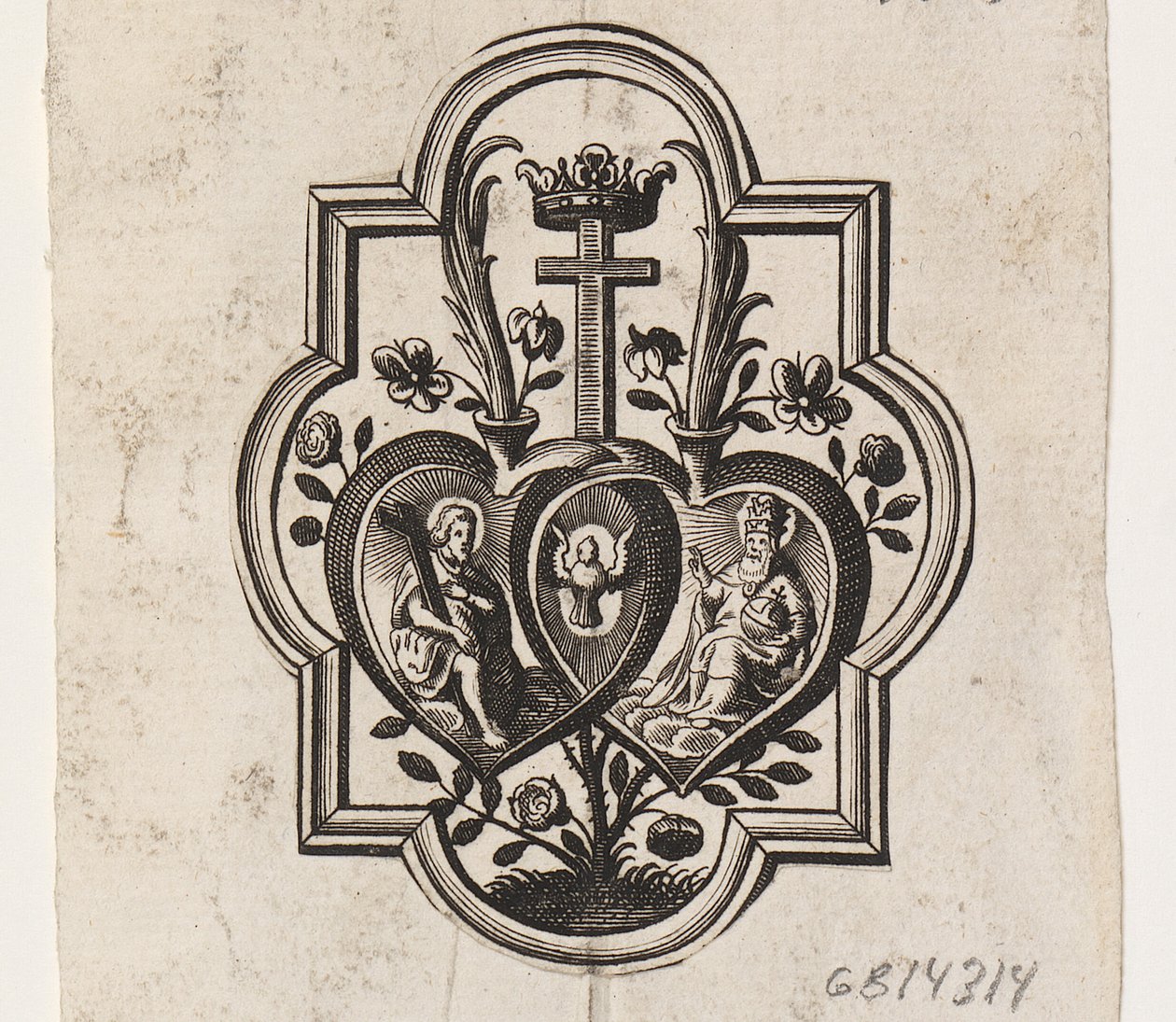İki kalp ve Trinity amblemi by Ubekendt