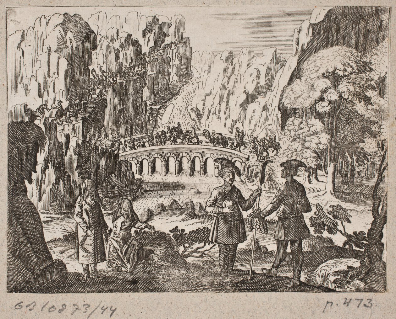 Bir köprüden geçen kervan by Ubekendt