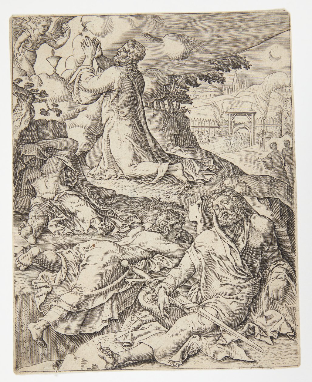 Bahçedeki ızdırap by Ubekendt efter Dirck Volckertsz. Coornhert efter Maarten van Heemskerck