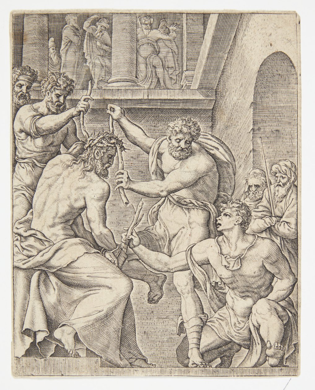 Dikenlerle taçlandırma by Ubekendt efter Dirck Volckertsz. Coornhert efter Maarten van Heemskerck
