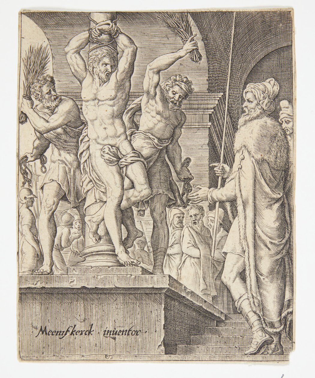 kırbaçlanma by Ubekendt efter Dirck Volckertsz. Coornhert efter Maarten van Heemskerck