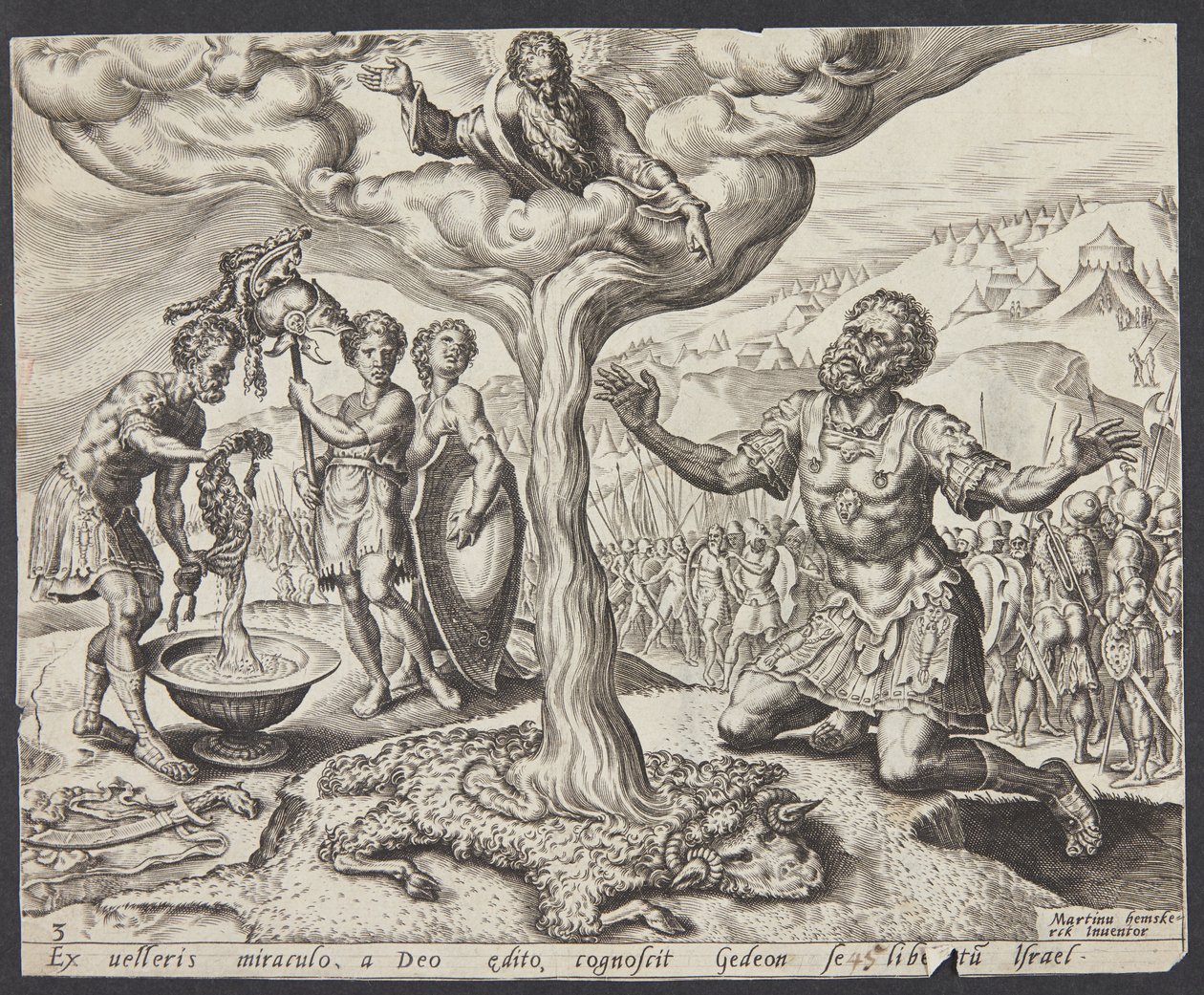 Yün yapağının üzerindeki çiy by Ubekendt efter Maarten van Heemskerck