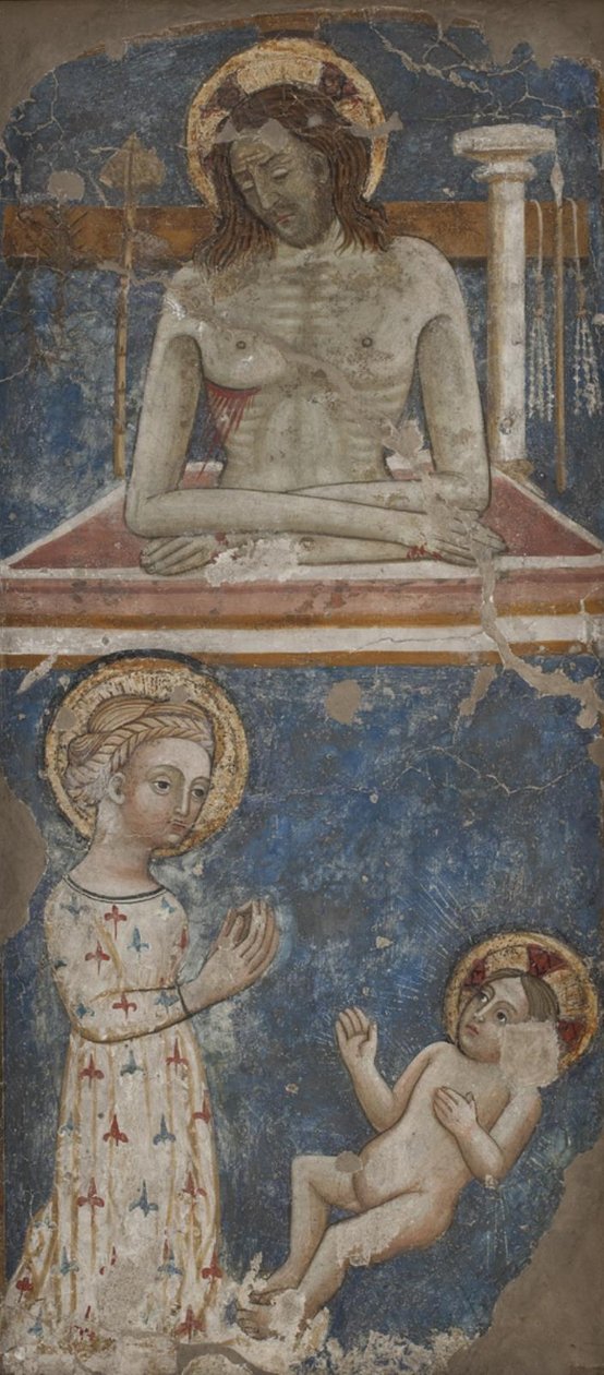 Acıların Adamı Olarak İsa. bakire ve çocuk by Ubekendt italiensk 1300 tallet