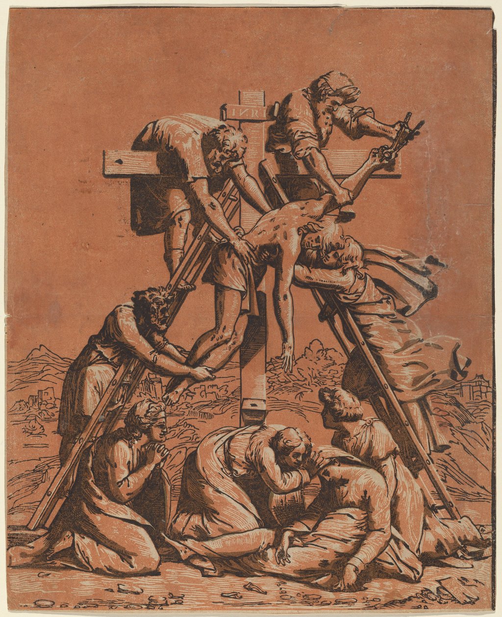 Haçtan İniş by Ugo da Carpi after Raphael