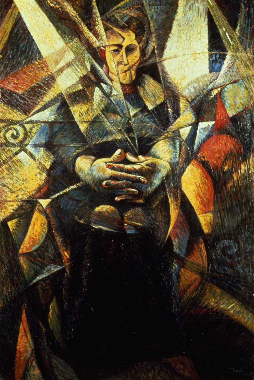 Oturan Bir Kadının Portresi by Umberto Boccioni