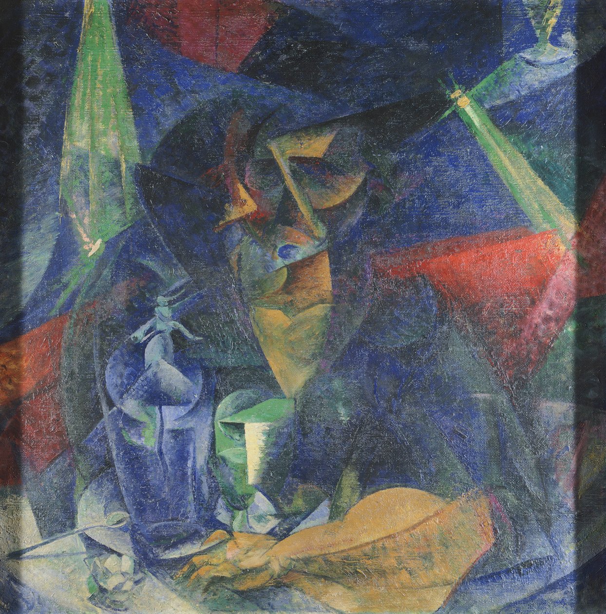 Masada kadın figürünün ayrıştırılması, Umberto Boccioni (1882-1916), tuval üzerine yağlıboya, 86x86 cm, yaklaşık 1912 by Umberto Boccioni
