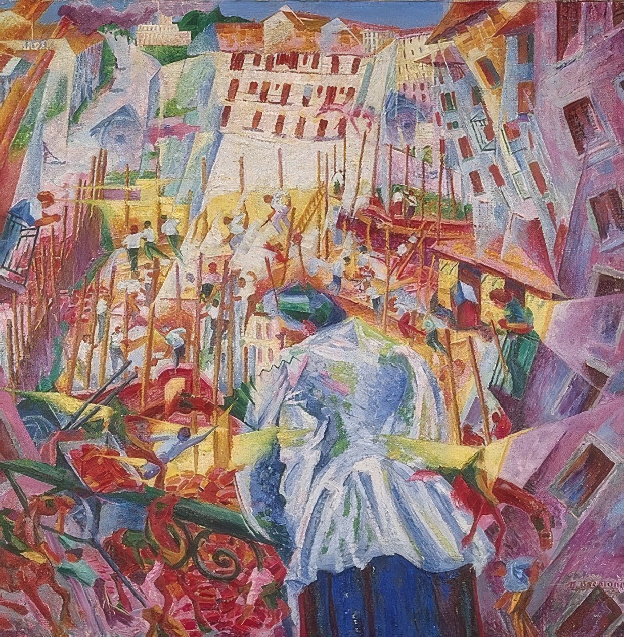 Sokak evin içine giriyor (La strada entra nella casa). 1911 by Umberto Boccioni