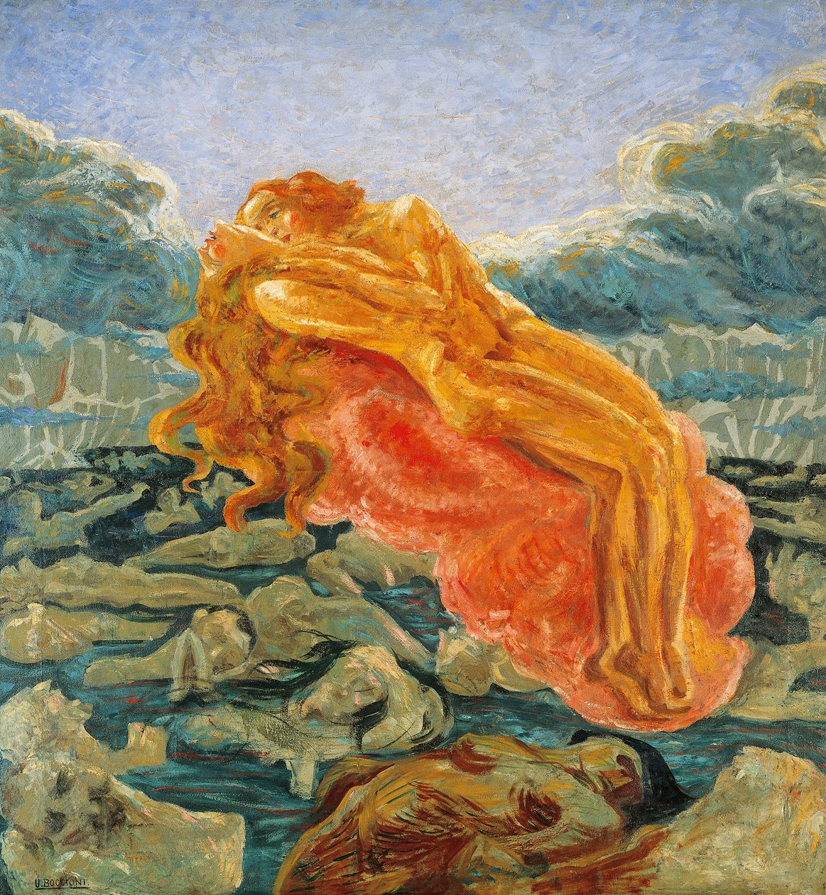 Rüya (veya Paolo ve Francesca) Umberto Boccioni (1882-1916) by Umberto Boccioni