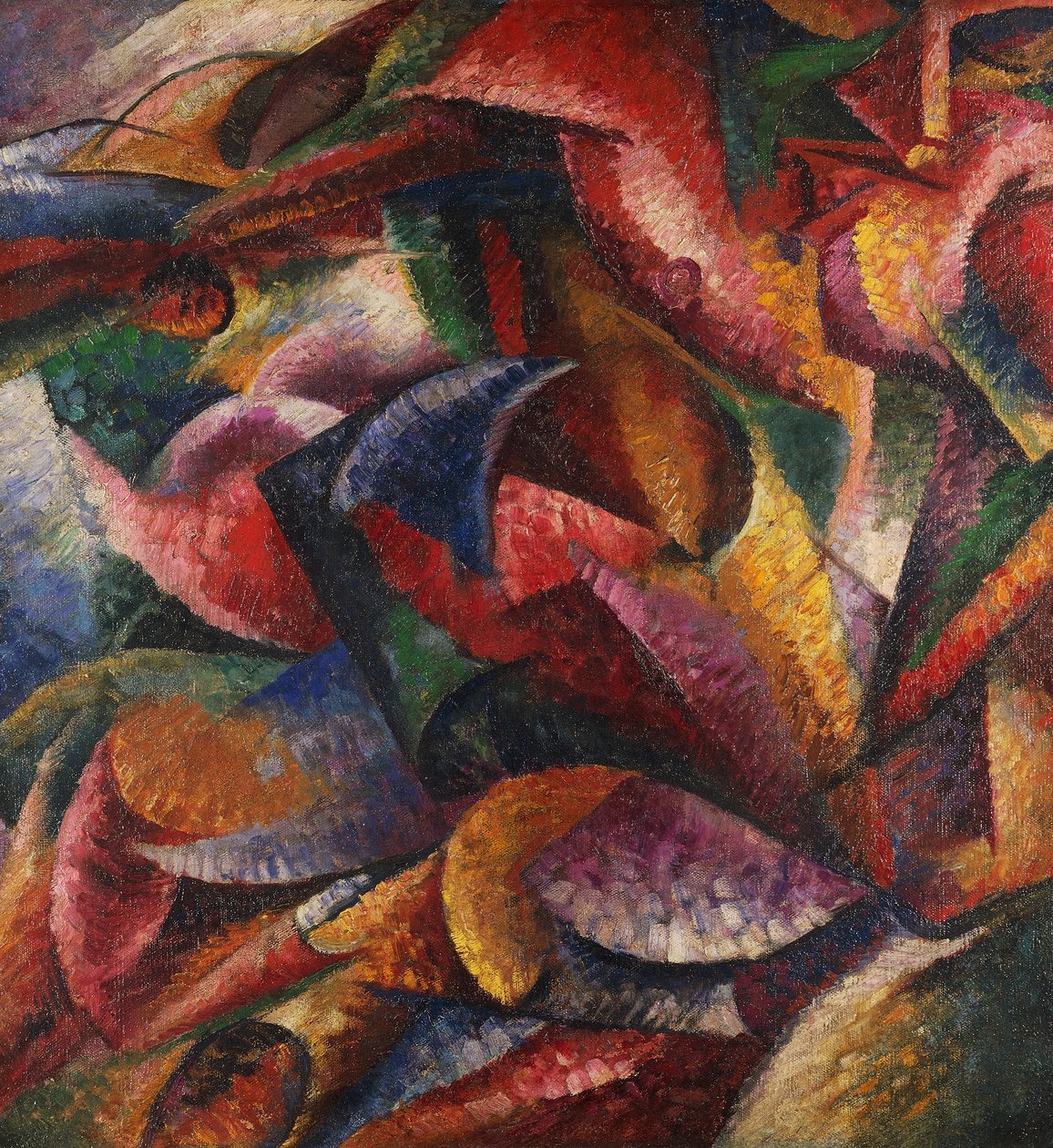 İnsan vücudunun dinamizmi, Umberto Boccioni (1882-1916), tuval üzerine yağlı boya by Umberto Boccioni