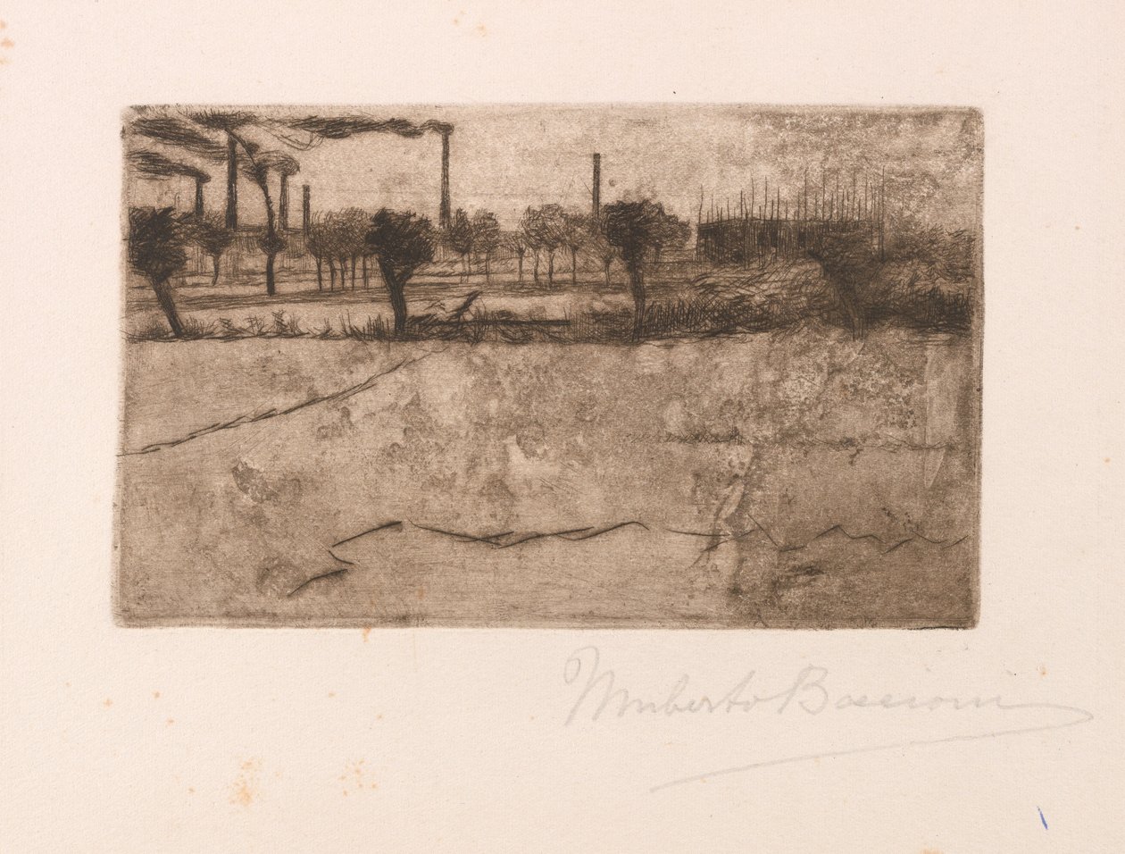 Endüstriyel Tesislerle Peyzaj by Umberto Boccioni