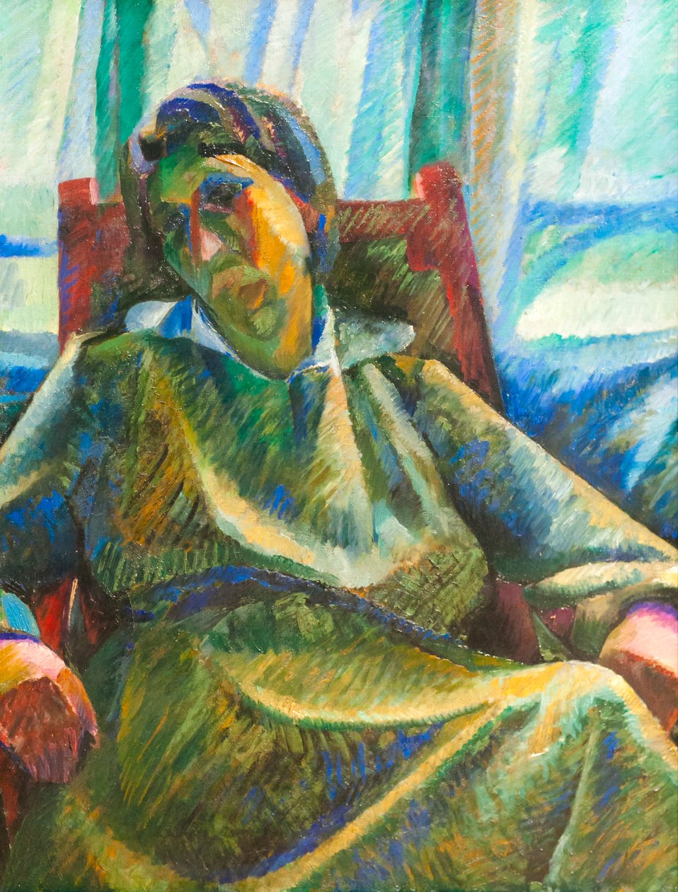 Plastik sentez - oturan kişi by Umberto Boccioni