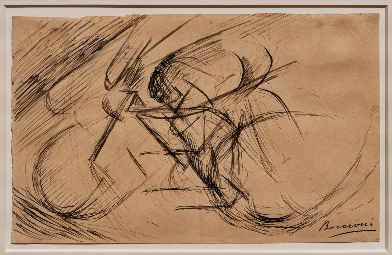 Bir Bisikletçinin Dinamizmi İçin Çalışmalar by Umberto Boccioni