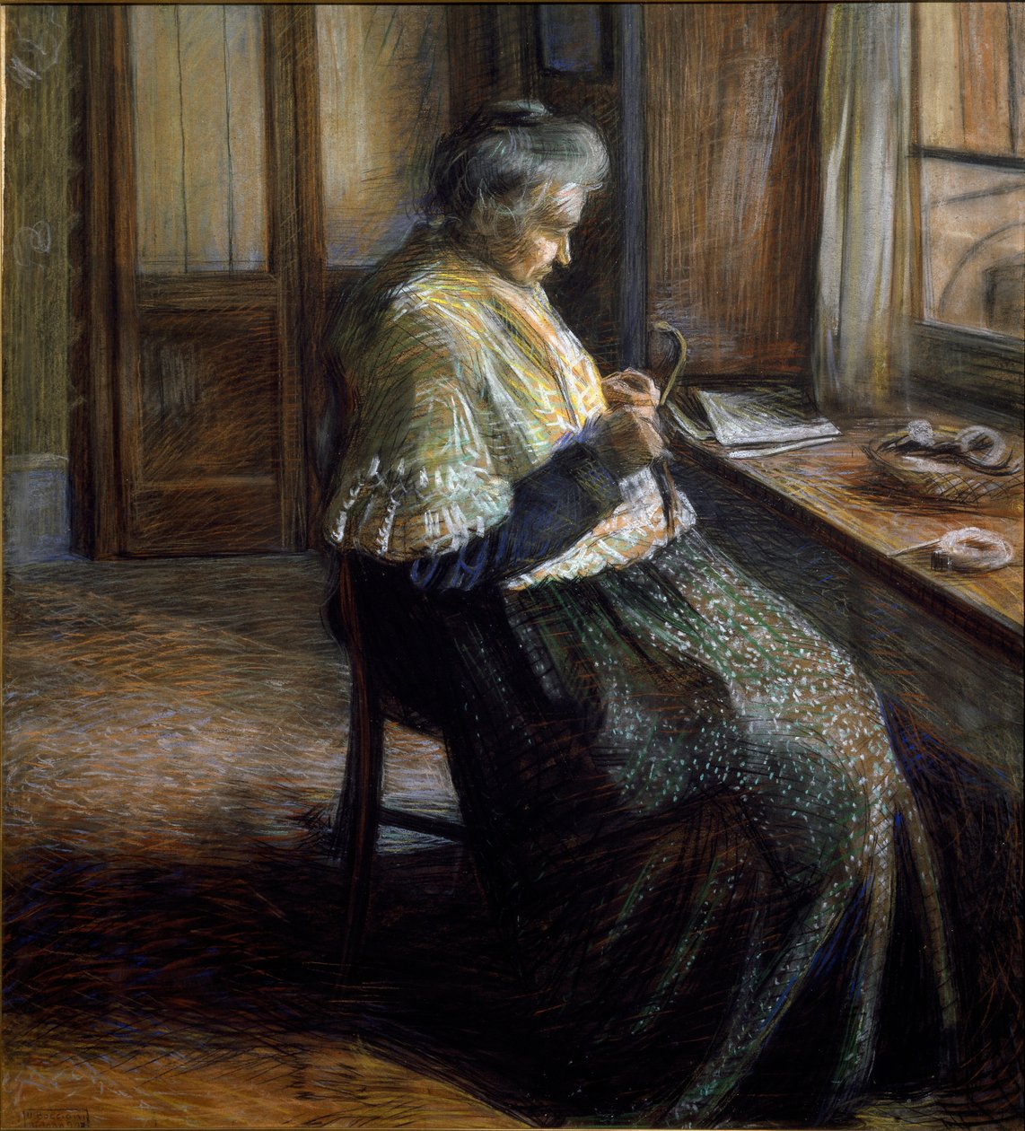 Yaşlı Kadının Anne Portresi by Umberto Boccioni